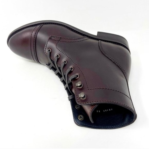 Thursday Boot Company Captain 6.5 brown burgundy Moto Mid calf Leather Boots - Picture 3 of 10